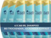 6 x 360ml Head & Shoulders Derma x Pro Anti-Schuppen Shampoo