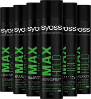 6 x 400 ml Syoss Haarspray Max Hold Haltegrad 5 mit 48 h mega starkem Halt