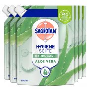 6 x 500 ml Sagrotan Handseife Nachf&uuml;ller Aloe Vera Fl&uuml;ssigseife
