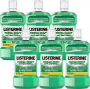 6 x 600 ml Listerine Fresh Mint antibakterielle Mundsp&uuml;lung