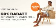 60% Rabatt auf Sandalen, Sandaletten, Pantoletten und Slipper f&uuml;r Damen und Herren bei Mirapodo