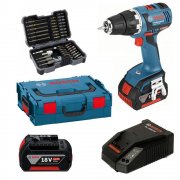 Bosch Akkubohrschrauber GSR 18 V-EC 2 x 4,0 Ah mit 45-teilig Bit-Box