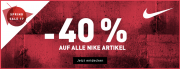 Nike Sale bei mysportsware mit 40 % Rabatt + keine Versandkosten