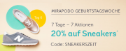 Mirapodo Gutschein - 20 % Rabatt auf reduzierte Sneaker