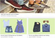 ebay Gutschein 25 % Rabatt auf Fr&uuml;hjahrsmode & Sneaker