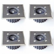 LED Bodenleuchte mit Solarfunktion, eckig, 4er Set