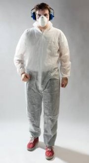 Sicherheits-Set 4-teilig: Brille, Geh&ouml;rschutz, Maske, Anzug