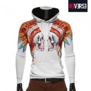 Hoodie mit indianischem Totenkopfprint