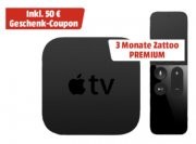 Apple TV + 50 &euro; Media Markt Gutschein + 3 Monate Zattoo nur 179 &euro;