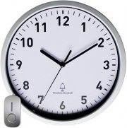 Funk Wanduhr EuroTime 51202 30 cm x 5 cm Silber T&uuml;rklingel
