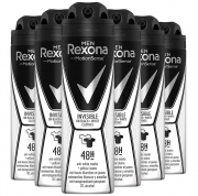6er Pack (6 x 150ml) Rexona Men Deospray Invisible Black + White Herren Anti-Transpirant