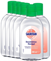 6er Pack (6 x 200ml) Sagrotan Hand-Desinfektionsgel Kamille
