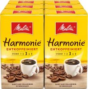 6er Pack (6 x 500 g) Melitta Gemahlener R&ouml;stkaffee sanftes Aroma entkoffeiniert