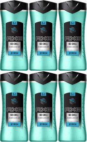 6er Pack Axe 3-in-1 Duschgel & Shampoo Ice Chill XL 400 ml
