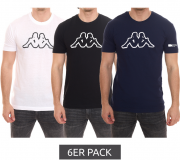 6er Pack Kappa Herren Rundhals Baumwoll Shirts