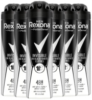 6er Pack Rexona Men Deospray Invisible Black + White Herren Anti-Transpirant (6 x 150ml)