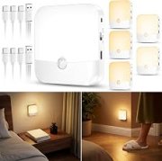 6er Pack wiederaufladbare LED Nachtlichter mit Bewegungsmelder f&uuml;r 19,64&euro;