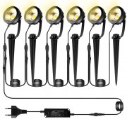 6er Set B-right LED Gartenstrahler mit Erdspie&szlig;