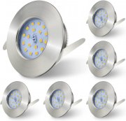 6er Set Dehobo LED Einbaustrahler Ultra Flach 5W Neutralwei&szlig; 4500K