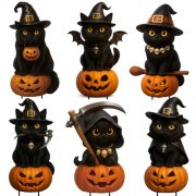 6er Set Halloween Katzen Deko f&uuml;r den Garten f&uuml;r 9,99&euro;