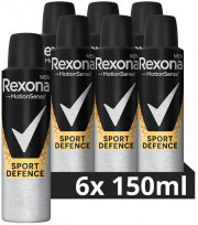 6x 150 ml Rexona Men Anti Transpirant Sport Defence Deospray mit 48 Stunden Schutz