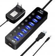 7 Port USB 3.0 Hub, ELEGIANT High Speed Switch USB 3.0 Datenhub 