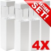 Viereckige Solar-Gartenleuchte, 4er Pack