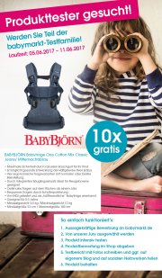 Produkttester gesucht f&uuml;r BabyBj&ouml;rn Babytrage bei Babymarkt.de