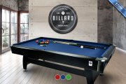 Miweba Billardtisch 8 Ft "Deluxe Edition" Korpus Dunkles Holzdekor 3 verschiende Tuchfarben