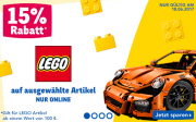 15% Rabatt auf ausgew&auml;hlte LEGO Artikel ab 100 &euro; Bestellwert bei Toys&rdquo;R&rdquo;Us