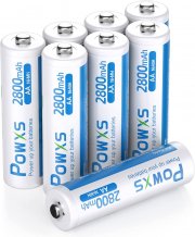 8 St&uuml;ck POWXS Wiederaufladbare Mignon AA 2800mAh Akkus mit Akkubox