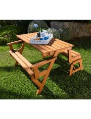 Gartenbank 2 in 1 aus Eukalyptusholz Produkt der Woche bei Hagebau