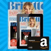 HOT! BRIGITTE Print + Digital f&uuml;r 101,40 Euro + 80 Euro Amazon Gutschein