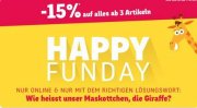 Happy Funday bei [ToysRUs] 15% Rabatt ab 3 Artikeln im Warenkorb. Gutscheincode: Geoffrey