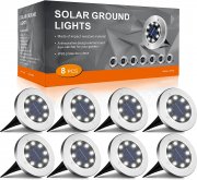 8er Pack FLOWood Solar LED Bodenleuchten