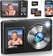 8K WiFi Digitalkamera mit 96MP & Selfie-Doppelbildschirm f&uuml;r 89,99&euro; | 90-Tage-Bestpreis!