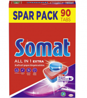 90 St&uuml;ck Somat All in 1 Extra Sp&uuml;lmaschinen Tabs f&uuml;r extra kraftvolle Reinigung und Edelstahlglanz