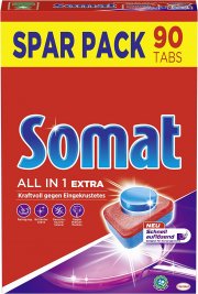 90 St&uuml;ck Somat All in 1 Extra Sp&uuml;lmaschinen Tabs f&uuml;r extra kraftvolle Reinigung und Edelstahlglanz