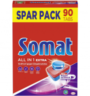 90 St&uuml;ck Somat All in 1 Extra Sp&uuml;lmaschinen Tabs f&uuml;r extra kraftvolle Reinigung und Edelstahlglanz