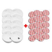 10x Feueralarm Brandmelder+ Magnethalterungen + Batterien