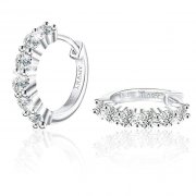 925er Sterling Silber 5A Zirkonia Klassische 6 Stein Ohrschmuck