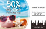 50 % Rabatt auf Weine bei Weinvorteil