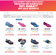 CROCS nur noch heute 50% Rabatt auf Sale Modelle