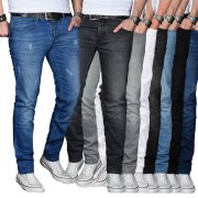 A. Salvarini Designer Basic Stretch Regular Slim Herren Jeans