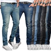 A. Salvarini Designer Herren Jeans Hose Basic Stretch Regular Slim