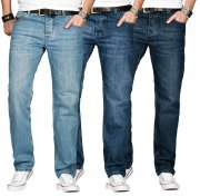 A. Salvarini Designer Herren JeanshoseN Comfort Fit