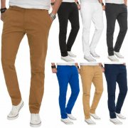 A. Salvarini Herren Designer Chinohosen Regular Fit