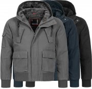 A. Salvarini Teddyfell gef&uuml;ttert Designer Herren Winterjacke
