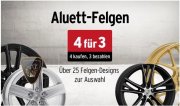 A.T.U.: 4 f&uuml;r 3 Aktion bei Aluett Felgen + 5 &euro; Gutschein + versandkostenfrei