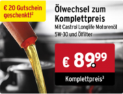 A.T.U &Ouml;lwechsel zum Komplettpreis mit Castrol Longlife Motoren&ouml;l 5W-30 g&uuml;nstigst